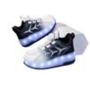Huitich XF11 White & Black Two-Wheel LED Roller Skate Shoes for Kids – Size 35 (Inner Length 22.5cm)