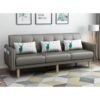 Modern 3-Seater Convertible Sofa Bed - Faux Leather Grey 170 x 60 x 76 cm