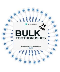 Avistar Bulk Toothbrushes Pack - 24 Individually Wrapped Toothbrushes for Travel, Hotels, AirBnB Guests, Relief Missions, and Donations - Disposable Toothbrush Pack for Adults and Kids