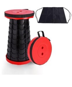 ELTRAZONE Folding Stools for Adults Portable, Lightweight Portable Stool，Retractable Telescopic Seat for Children,Upgraded Small and Lightweight Expandable Stool for Outdoor Fishing Barbecue Travel (Red)