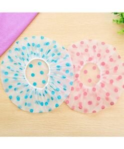 LOCANS Shower Cap Set of 2 for Women, Reusable Waterproof Elastic Eva Free-Size Bathroom Shower Caps - For Homes, Spas, Salons, Hair Treatment, Beauty Parlors