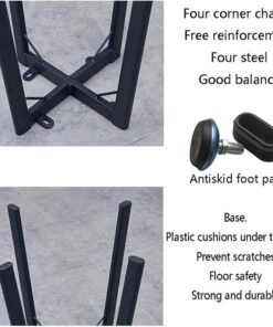 Alternative view of Harmony Home 5-Piece Round Dining Table Set – Wooden Table with 4 Upholstered Chairs, Small Dining Room Furniture, Black