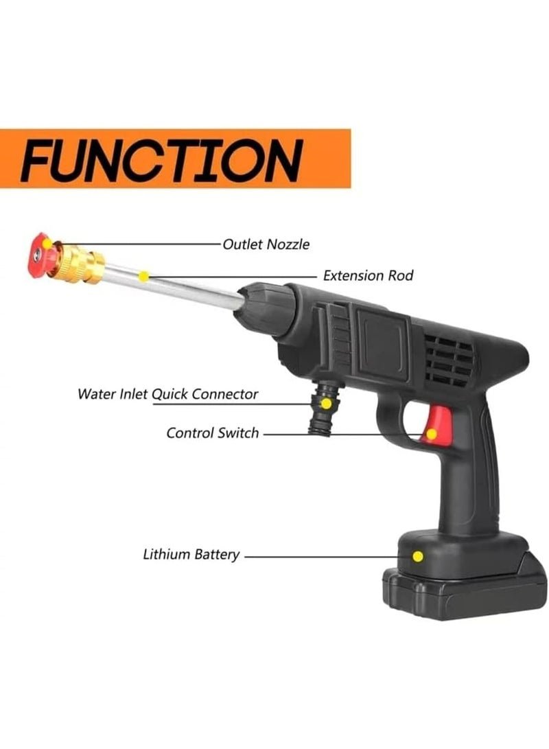 TIGER Dual Battery Cordless High Pressure Washer – Portable Jet Water Wash Cleaner Gun with Adjustable Nozzles, Powerful Car Cleaning Spray, Rechargeable Compact Pressure System for Outdoor Washing