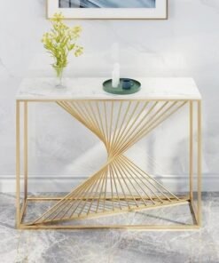 Alternative view of fashionhome Modern Artistic Metal Frame Design Console Table Hallway Entry Table Narrow Sofa Side Table Entrance Wall Shelf Display Porch Table for Living Room Entryway Corridor 120x30x80 cm
