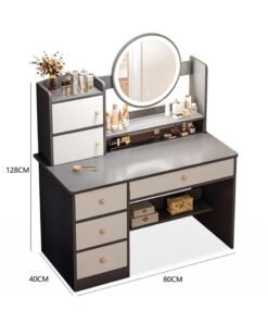 Alternative view of Sharpdo Bedroom Home Dressing Table Makeup Cabinet with LED Makeup Mirror 3-Speed Lighting Adjustment with Drawer Storage Dressing Table With Drawers Vanity Table Beautiful 80*40*128cm