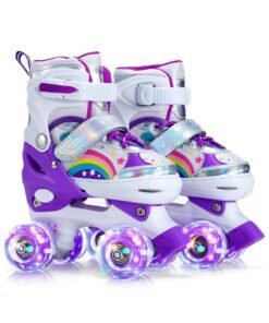 GT-Wheel Roller Skates for Girls and Kids Adjustable with All Wheels Light up