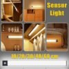 MITOYO Motion Sensor Light - Aluminum Alloy LED Light - Cordless Under Cabinet Light - White, Warm, Natural Light - Human Body Sensor - Magnetic Installation - Rechargeable Night Light for Kitchen, Staircase, Bedroom, Drawer