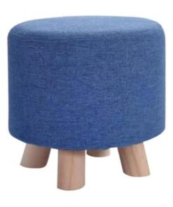 LINGWEI Round Stool with Wooden Legs 28x28x28cm