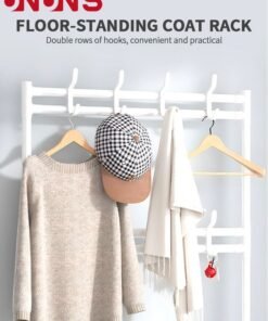 UNUNS 5-Tier Shoe Rack with Coat Rack 8 Hooks Hall Tree Lightweight Metal Shoe Rack Organizer Multifunctional Coat Rack Shoe Shelf for Apartment Bedroom College Dorm and Entryway