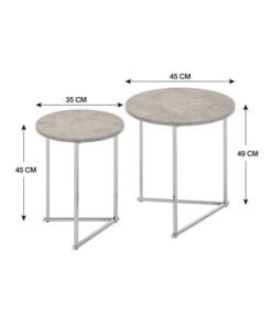 Alternative view of DANUBE HOME Mesen set of 2 nesting table- Grey