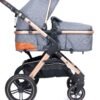 Belecoo One Fold-to-Half Luxury Baby Stroller 2-in-1 Travel Pram & Bassinet – Lightweight Compact Foldable Pushchair with Reversible Handlebar, Adjustable Reclining Backrest, Extendable Canopy, Shock Absorbing Wheels, Storage Basket – High Landscape Newborn & Toddler Stroller for Boys & Girls – Elegant Grey