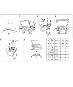 Alternative view of LW Adjustable Office Chair Mesh Black 49x49x70cm