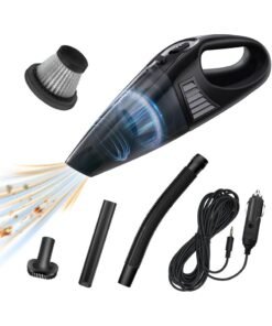 JOGAMS Portable Handheld Car Vacuum Cleaner High Power 12V DC with 3Pcs Washable and Removable Accessories for Car 3 Meter Extension Cord for Travel RV Camper Full Car Detail Cleaning