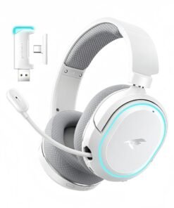 Picun G2 Wireless Gaming Headset, 7.1 Surround Sound, 2.4GHz USB Gaming Headphones with Bluetooth 5.4, 100H Battery, ENC Noise Canceling Mic, RGB Light, Wireless Headset for PC PS5 PS4 Mac Switch