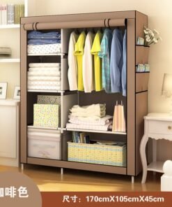 Self-Pickup Simple Wardrobe Fabric Wardrobe With Reinforced Steel Frame, Single-Person Storage, Dustproof