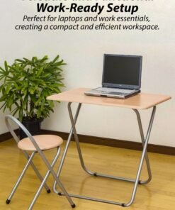 DBLEW Set Of 1 Foldable Wooden Rectangle Table 1 Folding Chairs Seat For Breakfast Computer Gaming Laptop Desk Office Workstation Kids Study Kitchen Balcony Home Dining Outdoor Picnic Beach Desert Camping - Image 2