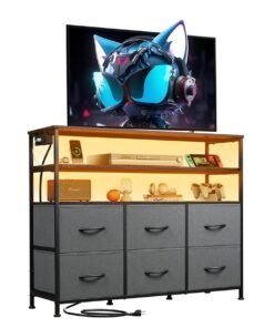 NKX Six-drawer double open shelf  Cabinet for inside Home Room Storage Cabinet 47" inch Grey Color 39.65" inches