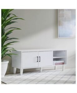Alternative view of DANUBE HOME Errol TV Cabinet For Up To 32 Inches TV Entertainment Modern Design Wall Unit Furniture Wooden TV Stand For Living Room Bedroom TV Rack L120xW40xH49 cm White