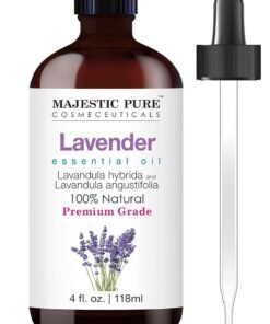 Majestic Pure Lavender Essential Oil 118 ml - Huge  with Glass Dropper | 100% Pure and Natural | Premium Grade Essential Oils for Aromatherapy, Diffusers, Skin, Massage and Humidifiers |