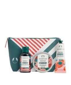 THE BODY SHOP Strawberry Mini Gift Set – Shower Gel (60 Ml) And Body Butter (50 Ml) And Hand Cream (30 Ml) – Juicy Wild Strawberry Seed Oil Formula, Vegan Body Care Trio For Soft, Fresh Skin