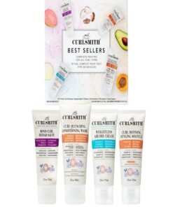 Curlsmith - Best Sellers Travel Size Kit for all curl types. Includes Strength, Moisture, and Scalp Recipes | Pre-Shampoo Treatment, Shampoo & Conditioner, Leave-In Conditioner, and Styling Soufflé.
