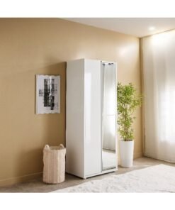 Home Box White 2-Door Wardrobe with Mirror