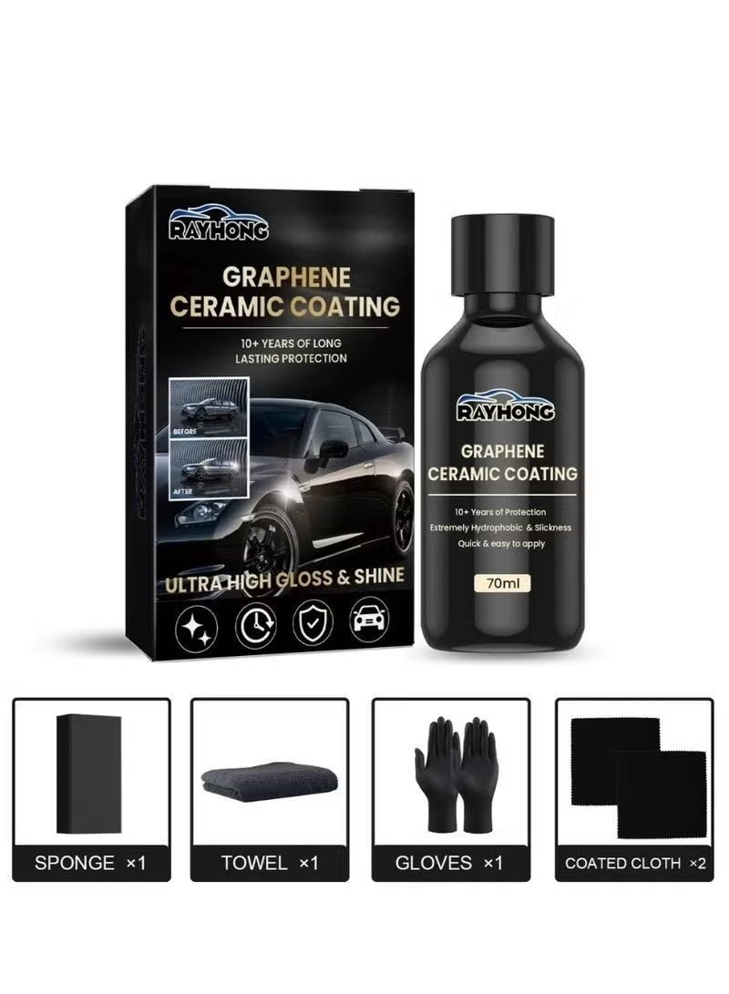 RAYHONG Graphene Ceramic Coating 70ml Graphene Car Coating for Long Lasting Protection Ultra High Gloss and Shine Coating Car Protective Film