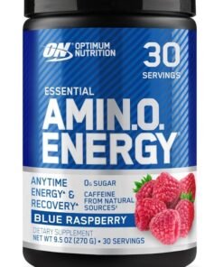 Optimum Nutrition Amino Energy - Pre Workout With Green Tea, Bcaa, Amino Acids, Keto Friendly, Green Coffee Extract, 0 Grams of Sugar, Anytime Energy Powder - Blue Raspberry, 270 G , 30 Servings