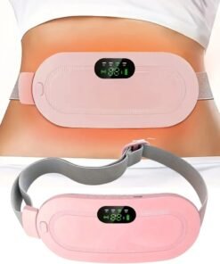 ZedAura Portable Cordless Heating Pad for Menstrual Cramps & Back Pain Relief Rechargeable Electric Heat Belt with 3 Heat Levels & 4 Vibration Modes, Wearable, Wireless,Periods Cramp Belt, Menstrual heating Pad, Pink