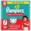 Pampers Aloe Vera Pants Diapers Size 7 Mega Pack 40 Count