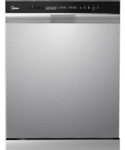 Midea Smart Freestanding Dishwasher, 14 Place Settings, 8 Programs, Wi-Fi, Delay Start & Half Load Function, Silent & High Energy Efficient, Rapid Wash, Child Lock, Self Cleaning WQP14-W7633CS Silver