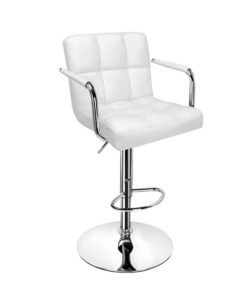 MAPLE HOME DECORATION Maple Home  PU Adjustable Height Bar Stool Swivel Hydraulic Bar PU Armchair With Backrest 360° Upholstered Seat Assembled Home Office