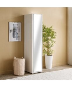 Home Box White 1-Door Wardrobe with Mirror