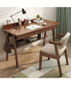 Large Gaming Desk Computer Desk，Study Table,Computer Walnut Solid Wood Table Office Table for Home, Office, Study, Dining
