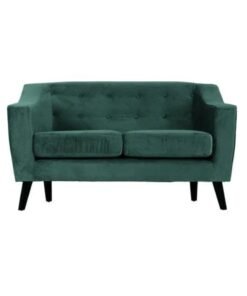 Wooden Twist Modern Style Loveseat 2-Seater Sofa ( Green )