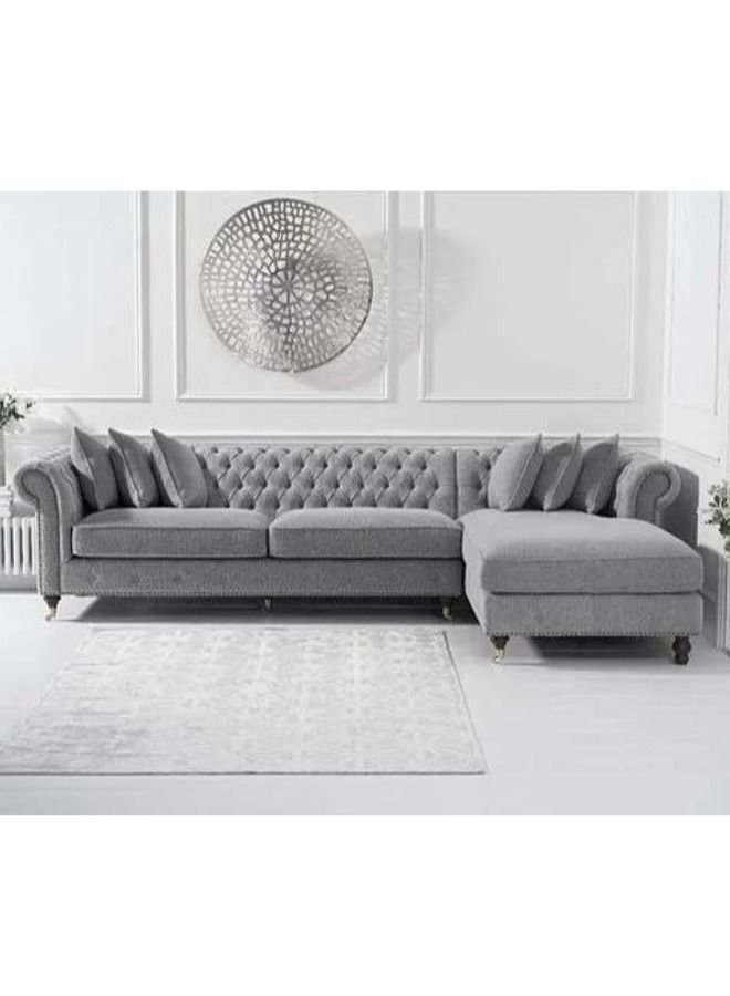 Maharat Al Bahar Regal Modern Luxury Fabric Sofa Set 7 Seaters Grey 260X90X80cm