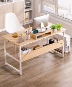 Alternative view of Harlan Study Desk with Stand Writing Desk Table Computer Table with Bookshelf for Home Office Desks & Workstations 110*50*72 CM