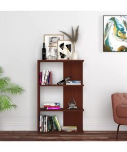 Alternative view of MODERN HOME 5-Shelf Brown Bookcase – Wooden Storage & Display Unit for Living Room and Office