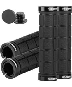 ROCKBROS 4Pcs(2 Pairs) Bike Handlebar Grips Double Lock On Bike Grips Comfortable Anti-Slip Bicycle Handlebar Grips for Mountain Bike BMX Bike Scooter Beach Cruiser, Folding Bike