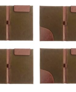 NJ OVERSEAS NJ Restaurant, Hotel Guest Check Bill Presenter Holder, Bill Folder, Leather Folder with pen strap, Magnetic Paper Holder Brown (4)