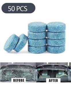 50-Piece Car Windshield Washer Tablets, Car Glass Wiper Fluid Concentrated Clean Tablets, Remove Glass Stains