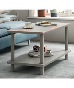NKX 2 Layer Minimalist Square Coffee Table for Bedroom and Living Room  40x80 cm