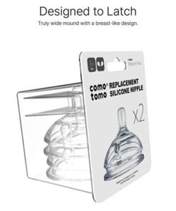 Alternative view of comotomo Pack Of 2 Natural Teat Silicone Nipples Medium Flow, 3m+