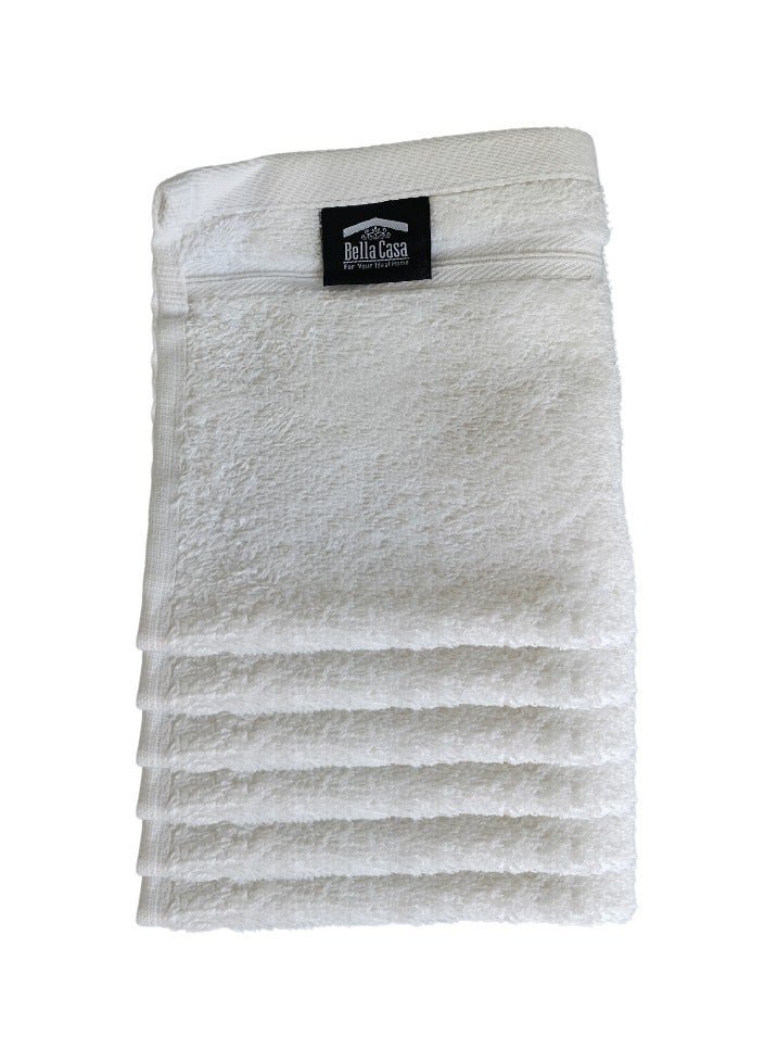 Pearl Coast International 6 Pieces Luxury Face Towel Set 30x30cm 630 GSM Premium Cotton Ultra Soft and Highly Absorbent Expertly Woven for Durability Hotel And Spa Quality Towels White