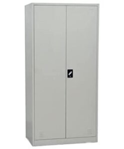 KUSTOMDECO Home Office Steel Storage Cabinet with Shelves & Hanging Rod | Lockable Metal Wardrobe Cupboard FC511 | Grey | L85 x W40 x H185 cm
