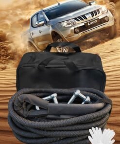 Motim 8 Meter 10 Ton, Emergency Recovery Towing Rope, Car Kinetic Recovery Rope, Heavy Duty Offroad Strap Tow Belt with Hooks and Gloves, Thickening Anti Break, Securing Tool for Cars SUV Trucks ATV