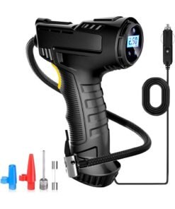 Wireless Air Compressor Tire Inflator, Portable Handheld Car Tire Inflator with Digital Display and LED Light, 12V Rechargeable Electric Tire Pump for Car Motorcycle Bike Balls and Inflators