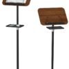 XiuWoo Floor Book Stand with Removable Tray, Wood Standing Book Stand for Reading, Height Adjustment 21-51 inch, Music Stand Cookbook Stand Textbook Stand Laptop Stand Book Holder for Display