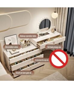 keke Elegant and Efficient Smart Dressing Table for Contemporary Living Spaces with LED Mirror