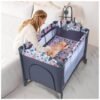 NNEWVANTE 4-in-1 Pack and Play with Bassinet for Baby,Folding Crib,Travel Crib Diaper Changer Playard,Multifunctional Baby Bed for Toddler,Portable Baby Playpen